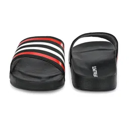 OFF LIMITS Men's Pitch Black & Red Slides image 5