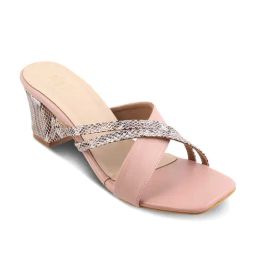 Tresmode Women's Pink Cross Strap Sandals-image-33