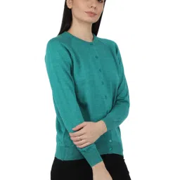 Monte Carlo Green Wool Open Front Cardigan image 3