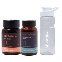 HealthKart HK Vitals Hair Vitamins for Men & Biotin 60 Tabs & Sipper Combo-5