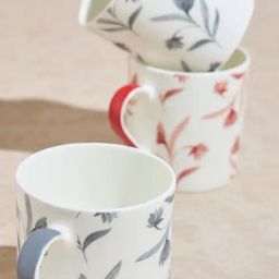 Westside Home Multicolour Floral Design Mugs (Set of 4) image 3