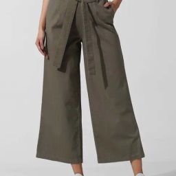 Only Dark Olive Wide Leg Pants-image-70