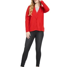 Monte Carlo Red Wool Open Front Cardigan image 4