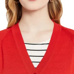Monte Carlo Red Wool Open Front Cardigan image 5