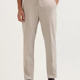 Arrow Beige Slim Fit Trousers-picture-20