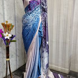 Anouk Rustic Ethnic Motifs Poly Crepe Block Print Saree-21