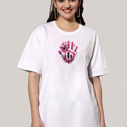 KAIDO Women Graphic Printed Round Neck Cotton Oversized T-shirt-picture-43