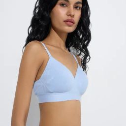 Superstar by Westside Blue Ribbed Padded Bra-picture-16
