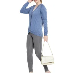 Monte Carlo Blue Wool Open Front Cardigan image 5