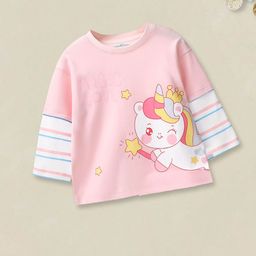 FOREVER FRIDAY Girls Graphic Printed Round Neck Cotton T-shirt-image-79