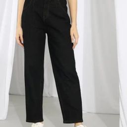 Kotty Black Cotton Lycra Solid Jeans-image-10