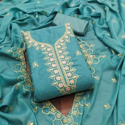 Panzora Embroidered Unstitched Dress Material-image-58