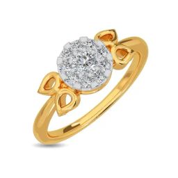 Kisna Diamond & Gold Jewellery Paisley Imperial 14k (585) Diamond & Gold Ring For Women-image-29