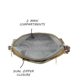 Enoki Olive Color Block Small Sling Handbag image 4