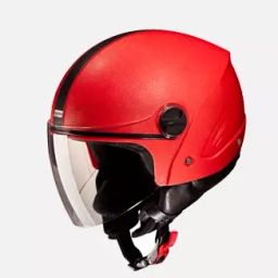 Studds Red With Plain Black Medium (570 mm) Open Face Helmet, Track-image-98