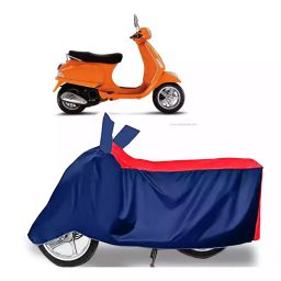 Auto Pearl Two Wheeler Cover with Bag for Vespa Vespa LX 125, Red & Blue-image-78