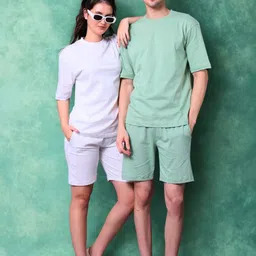 Lazy Lush Pack Of 2 Round Neck T-Shirt & Shorts Co-Ord Set-66