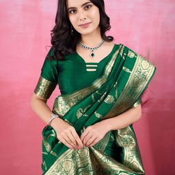 NIWAA Woven Design Zari Pure Silk Kanjeevaram Saree-picture-13