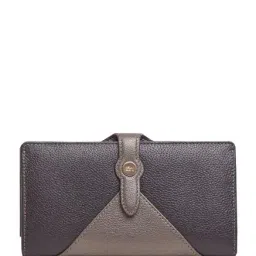 Tohl Dark Brown & Dark Grey Color Block Leather Wallet-15