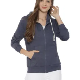 Campus Sutra Navy Relaxed Fit Hoodie-image-60
