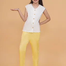 PICCOLO Girls Sleeveless V-Neck Top With Trousers-image-96