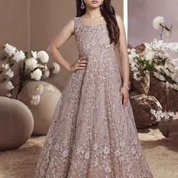 Lagorii Girls Embroidered Party Wear Gown With Sequin Work-picture-46