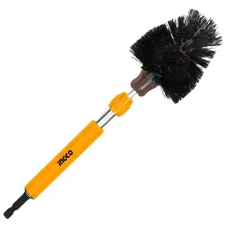 Ingco Abrasive Bristle Brush with Extension Black and Yellow Color for Removing Rust, Paint, Corrosion, WCBH0301-5