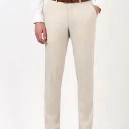Peter England Men Slim Fit Mid-Rise Formal Trousers-picture-31