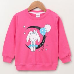 Babyhug Full Sleeves Sweatshirt Moon Print - Pink-image-66