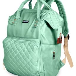 PACKNBUY Diaper Bag Backpack Stylish Multiuse Baby Bag for Travel - Green-14