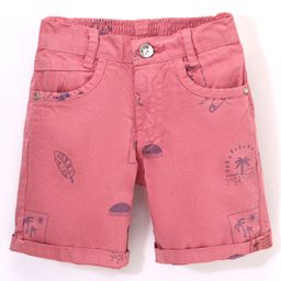 Little Kangaroos Knee Length Shorts Tree Print - Pink-image-98