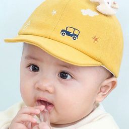 Ziory Aeroplane Appliqued Bus Patch Embroidered Beanie Cap - Yellow-picture-16