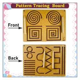 Double Side Pattern Tracing Board With 2 Dummy Pencils - Brown-19