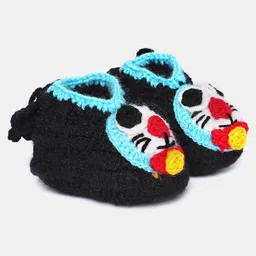 MayRa Knits Cat Detailed Hand Knitted Booties - Black-picture-19