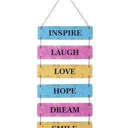 Kuber Industries Wooden 6 Layered Hanging Plaque Sign"INSPIRE,LAUGH,LOVE,HOPE,DREAM,SMILE"Quotes For Home Decoration,Multicolor,-picture-16