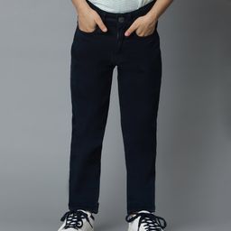 Tales & Stories Solid Regular Fit Denim Jeans - Navy Blue-image-3