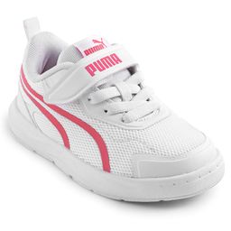 PUMA Casual Shoes with Velcro Closure & BrandText Print - White-image-13
