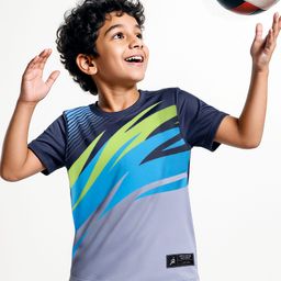Pine Active Half Sleeves T-Shirt with Abstract Print - Grey-picture-21
