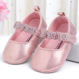 Cute Walk by Babyhug Velcro Closure Booties With Butterfly Applique - Golden-image-71