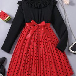 BAESD Polka Dot Print Fit & Flare Dress-image-9