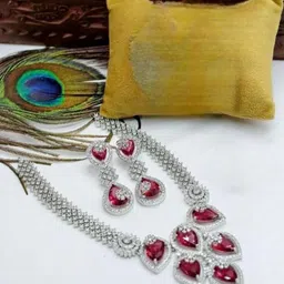 TIYARA Silver-Plated Brass Jewellery Set-image-48