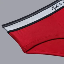 Mast & Harbour Men Pack of 2 Ultra-Soft & Breathable Basic Briefs MnH_002_BRF_RD/GB/_2PC image 2