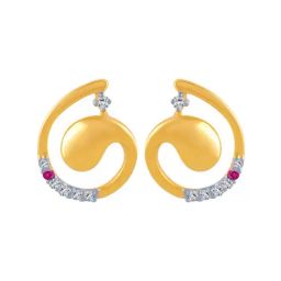 P.C. Chandra Jewellers 14 kt Gold & Diamond Earrings-image-77