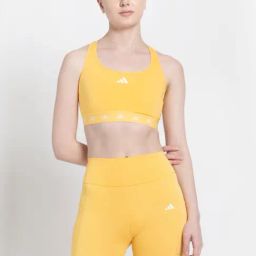 adidas Yellow Logo Print Sports Bra-image-24