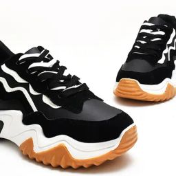The White Pole Women's Black Casual Sneakers-image-96