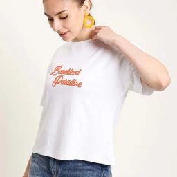 Bene Kleed White Cotton Graphic Print T-Shirt-picture-10