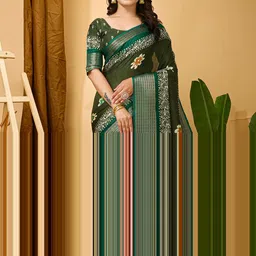 V3 FASHION STUDIO Ethnic Motifs Zari Art Silk Saree-17
