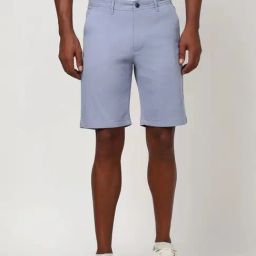 Peter England Blue Cotton Regular Fit Shorts-picture-16