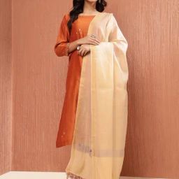 Fabindia BeigeSolidDupatta-image-4