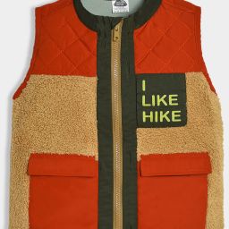 MiArcus Boys Orange & Beige Color Block Jacket image 1